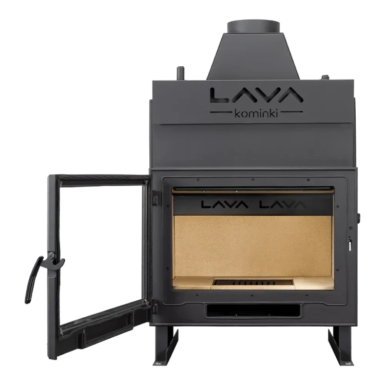 Kominek z płaszczem wodnym Lava TKL Base 12 otwarte drzwi