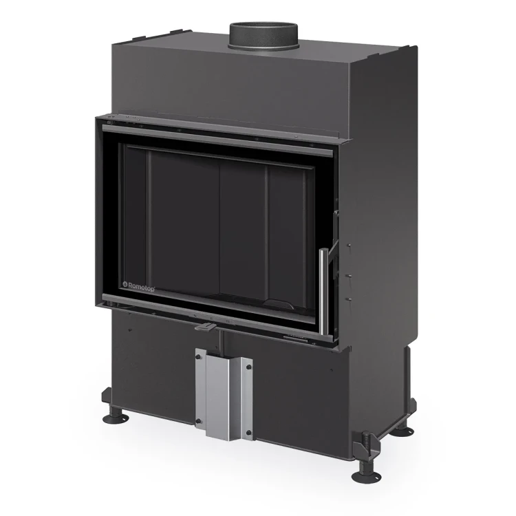 Kominek stalowy Romotop Heat 4G 59.44.14 z czarnym wyłożeniem paleniska.webp