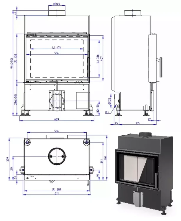 Rysunek wymiarowy kominka Heat 4G 59.44.14.webp