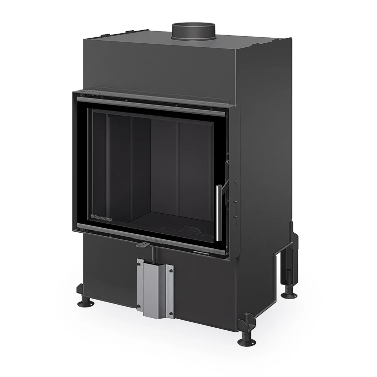 Kominek stalowy Romotop Heat 4G 59.50.04 z czarnym wyłożeniem paleniska.webp
