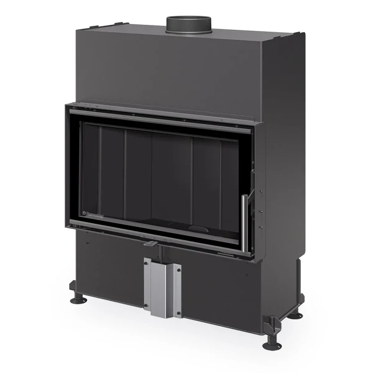 Kominek stalowy Romotop Heat 4G 70.44.14 z czarnym wyłożeniem paleniska.webp