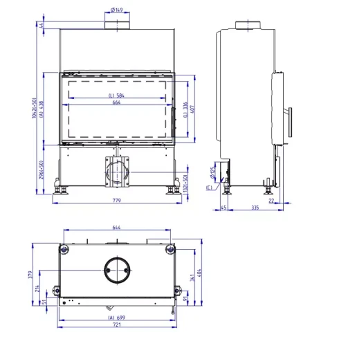Rysunek wymiarowy kominka Heat 4G 70.44.14.webp