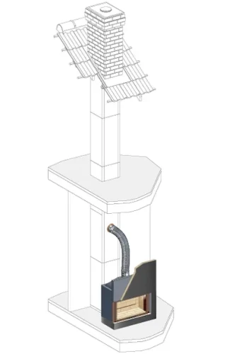 Podłączenie kominka przez starflex kit