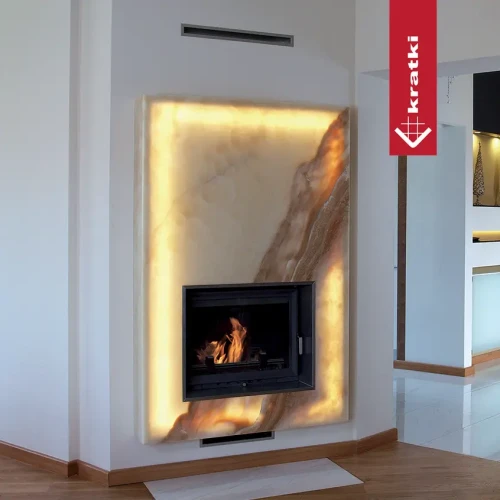 Obudowany kominek Zuzia 15 w salonie