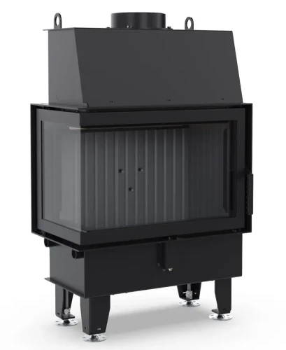 Kominek Impuls S narożny lewy, czarne wnętrze, szyba standardowa