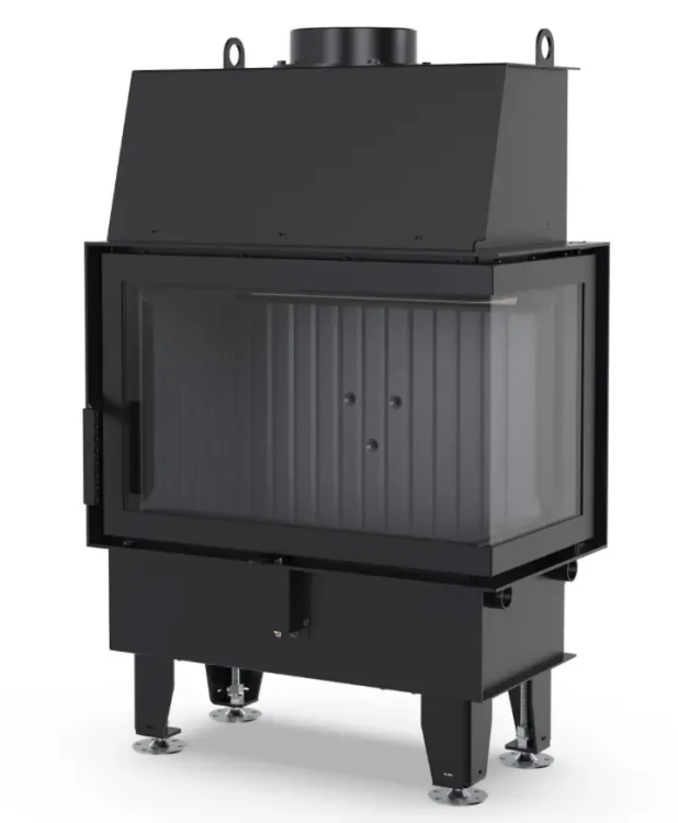 Kominek Defro Impuls S prawy BP, czarne wnętrze, szyba standardowa