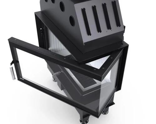 Wkład kominkowy Defro Intra S BP Mini - otwarte drzwiczki, widok z góry