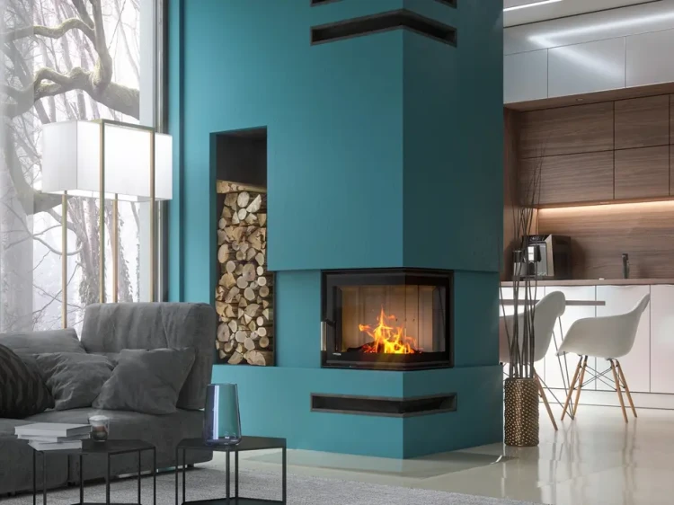 Kominek Defro Intra S BP Mini w salonie