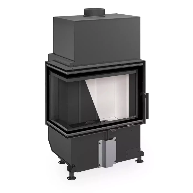 Kominek stalowy Romotop Heat L 4G S 60.44.33.24 dostepny jest z jasnym lub ciemnym wyłożeniem paleniska.webp