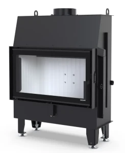 Kominek Defro Impuls M i szybą black line