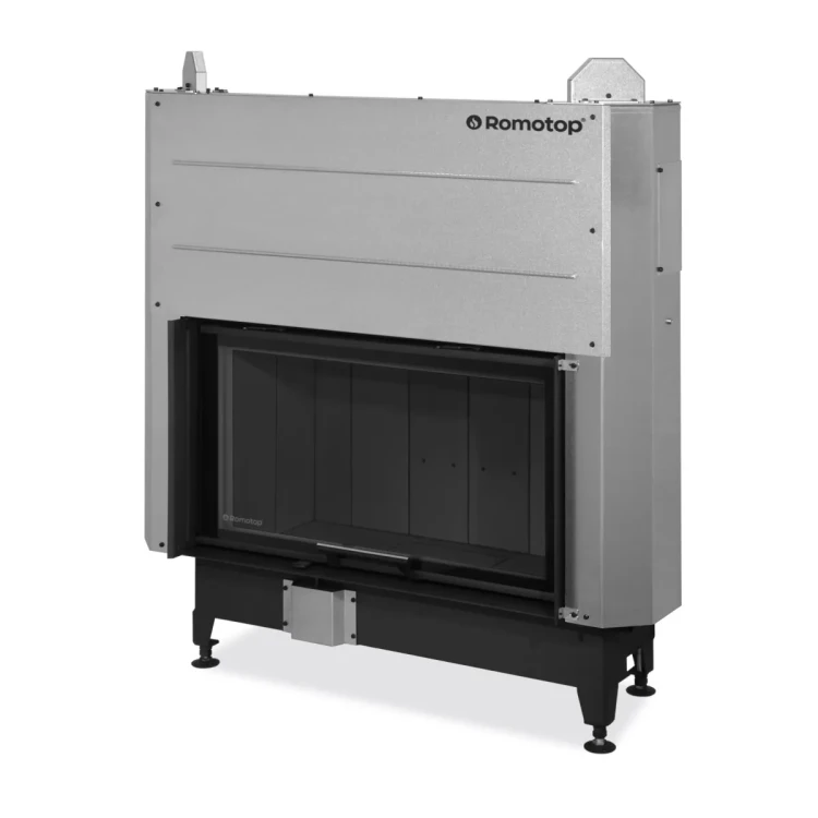 Kominek stalowy Romotop Heat 3G L 88.50.04 z gilotyną z ciemnym wyłożeniem paleniska.webp