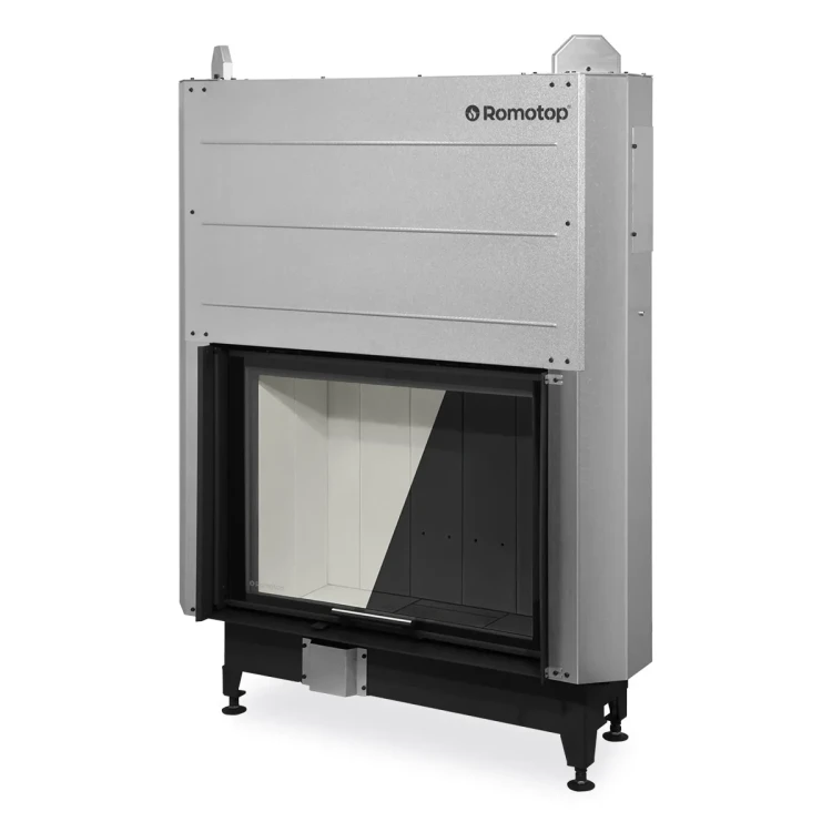 Kominek stalowy Romotop Heat 3G L 88.66.04 z gilotyną do wyboru z jasnym lub ciemnym wyłożeniem paleniska.webp