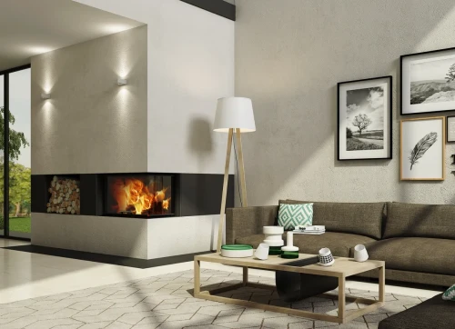 Kominek stalowy Romotop Heat R 3G L 65.51.40.24 narożny prawy z gilotyną w pieknej aranżacji.webp