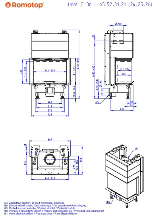 Kominek stalowy Romotop Heat C 3G L 65.52.31.24 trzyszybowy z gilotyną - wymiary.jpg