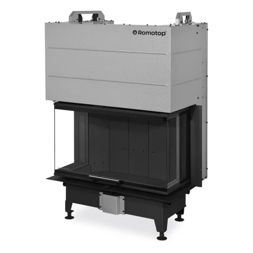 Kominek stalowy Romotop Heat C 3G L 80.52.31.24 trzyszybowy z gilotyną z ciemnym wyłożeniem paleniska.webp