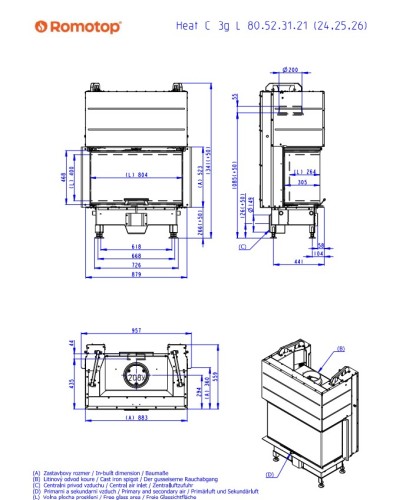 Kominek stalowy Romotop Heat C 3G L 80.52.31.24 trzyszybowy z gilotyną - wymiary.jpg