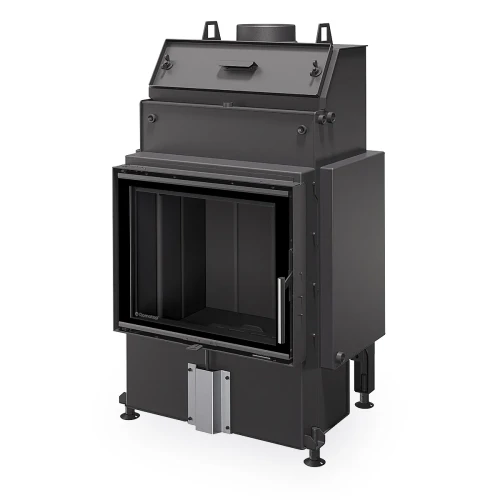 Kominek stalowy z płaszczem wodnym Romotop Heat W 4G 59.50.04 z ciemnym wyłożeniem paleniska.webp