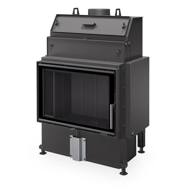 Kominek z płaszczem wodnym Romotop Heat W 4G 70.50.04 z ciemnym wyłożeniem paleniska.webp