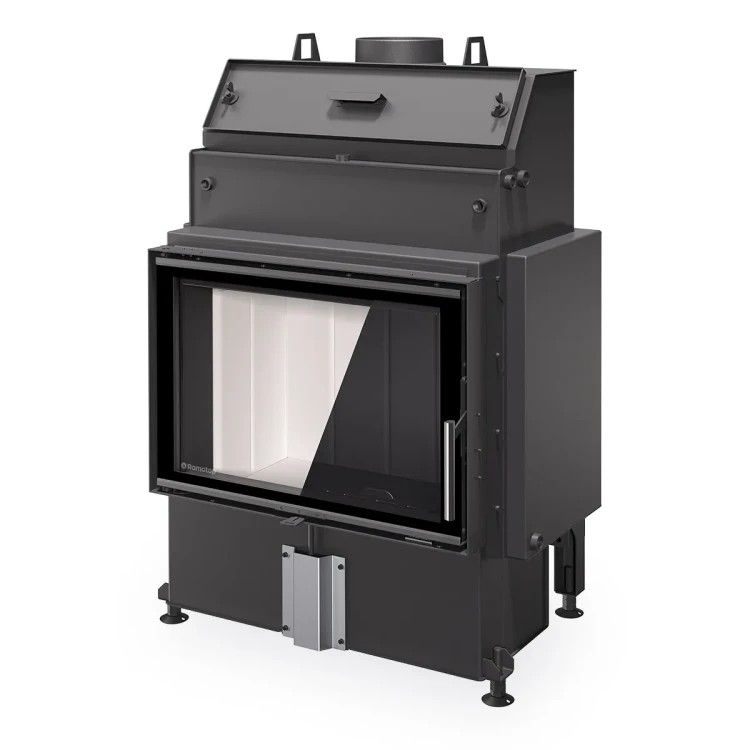 Kominek z płaszczem wodnym Romotop Heat W 4G 70.50.04 może być z jasnym lub z ciemnym wyłożeniem paleniska.webp