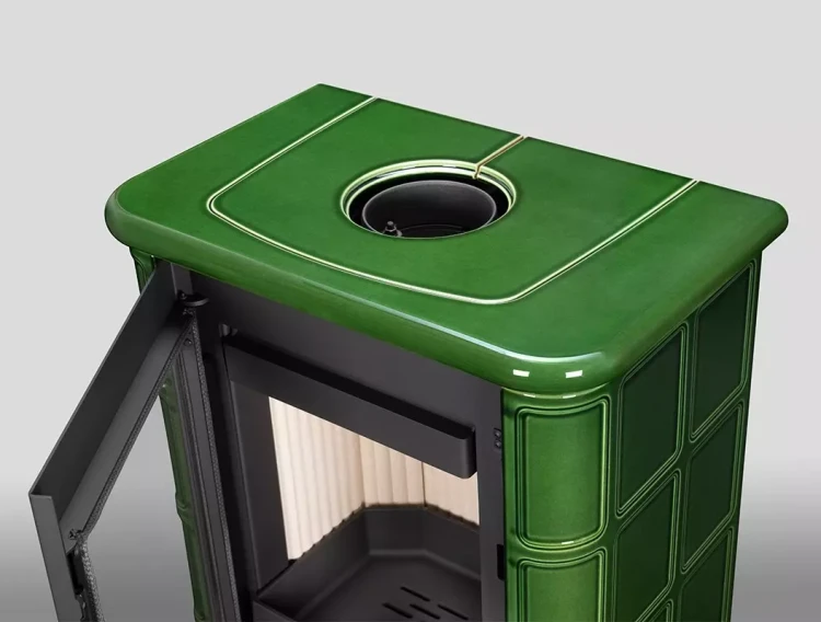 Piec kaflowy Romotop Siena N 02 kolor kafli 19301 - widok na górną płytę.webp