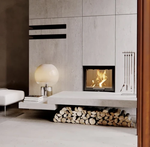 Wkład kominkowy Defro Intra S Gilotyna w salonie