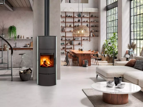 Piec stalowy Romotop Evora H kamień - wizualizacja.webp