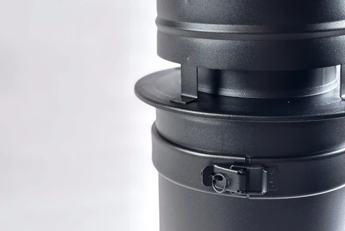 Komin zewnętrzny, izolowany DUALINOX - piec na drewno - obejma
