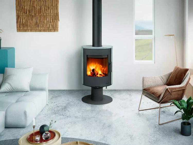 Piec stalowy Romotop Evora T kamień - wizualizacja.webp