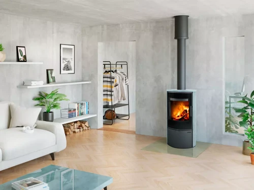 Piec stalowy Romotop Laredo kamień - wizualizacja.webp