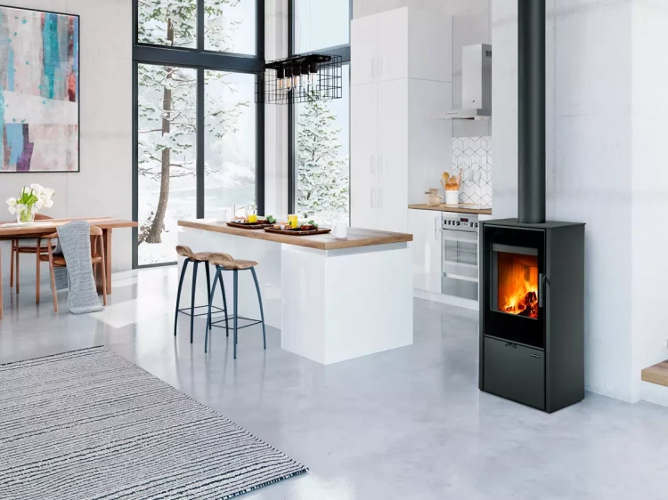 Piec stalowy Romotop Laredo F - wizualizacja.webp