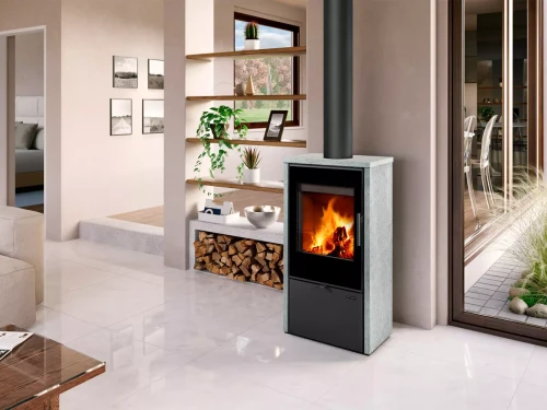 Piec Laredo F Kamień w pięknym wnętrzu.webp