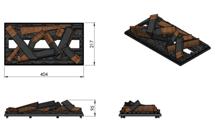 Schemat polan 400L do kominka Cassette 400 600 LED