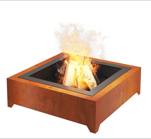 Palenisko Corten Square 1000 z wizualizacja ognia