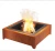 Palenisko Corten Square 1000 z wizualizacja ognia