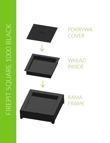 Elementy paleniska Black Square 1000