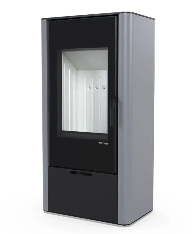 Piec stalowy Defro Home Solum 2.0  w szarym kolorze