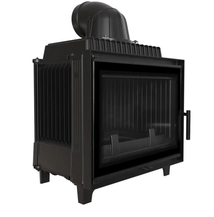 Widok z boku kominka żeliwnego Franek Deco 12 kW