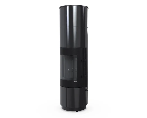 Piec Orion 2.0 KRM plus w ceramice czarny połysk z czarnym wyłożeniem paleniska