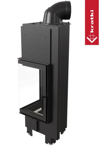 Widok z boku kominka stalowego MBN Lewy BS 10 KW