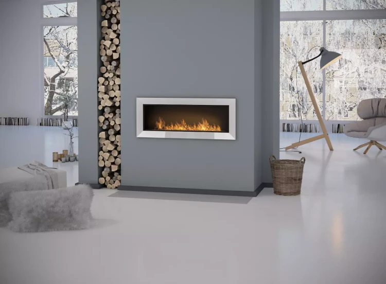 Biokominek Frame 1200 z szybą w kolorze białym