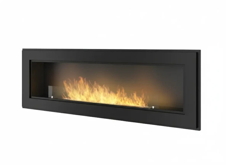 Biokominek Frame 1500 w kolorze czarny mat z szybą