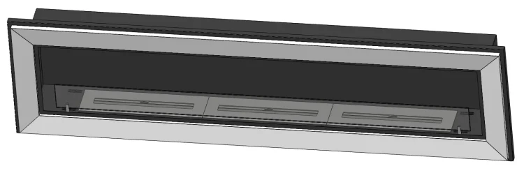 Szkic biokominka SimpleFire Frame 1800 z szybą