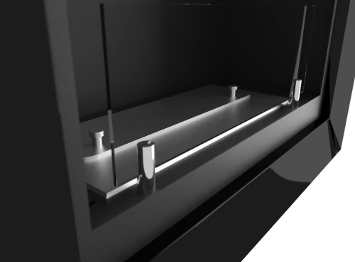 Wnętrze  biokominka SimpleFire Frame 550 z szybą