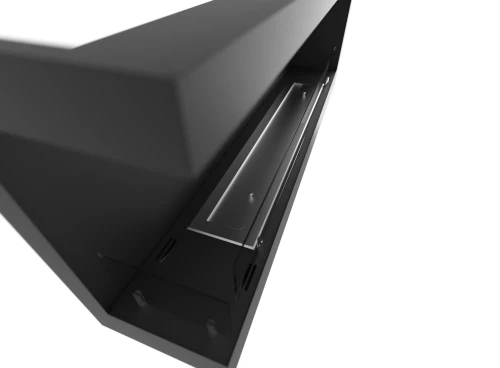 Wnętrze paleniska biokominka SimpleFire Corner 1200 L z szybami