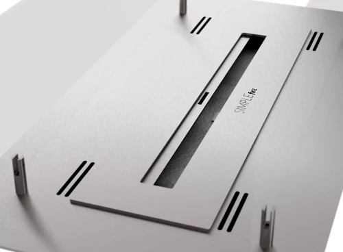 Widok palnika i wkładki absorbującej w biokominku Insert Simple 600 Inox