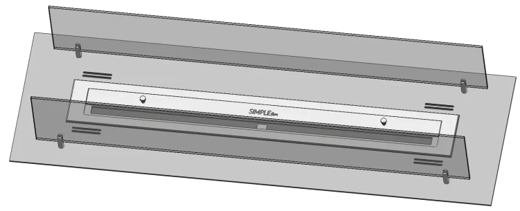 Szkic biokominka Insert Simple 1000 Inox