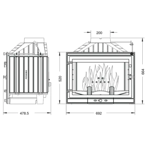 Wklad-kominkowy-Uniflam-700-Standard-ECO-z-szybrem---wymiary