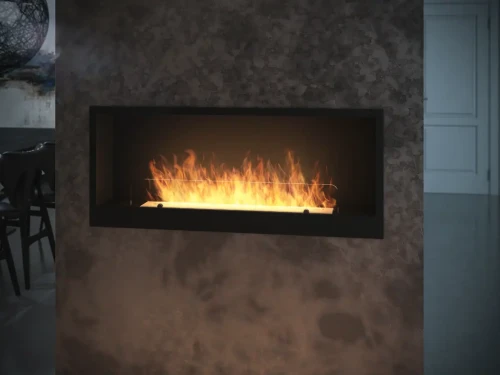 Zbliżenie na zabudowany biokominka Infire inside 1200
