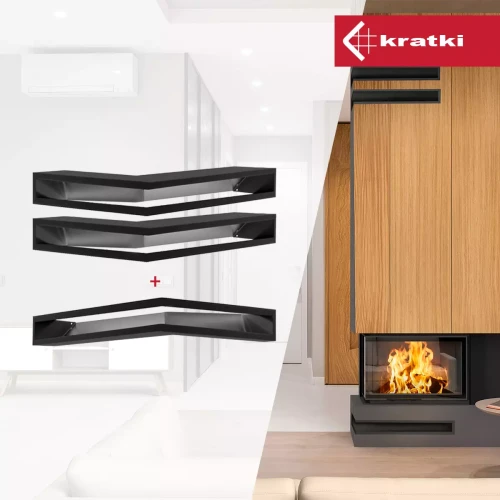 3 kratki luft narożny 60x40x9 do kominka narożny lewy, wizualizacja