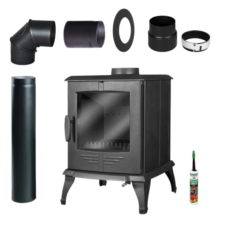 Piec typu koza Kawmet P8 - zestaw z rurami